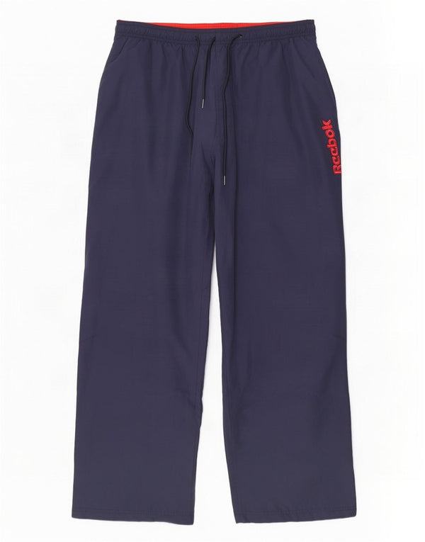 Pantaloni da tuta grafica da uomo Reebok Large blu navy color block