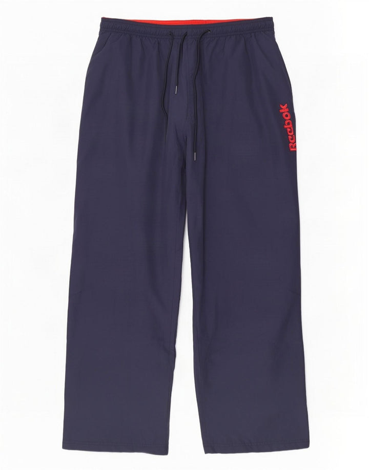 Pantaloni da tuta grafica da uomo Reebok Large blu navy color block