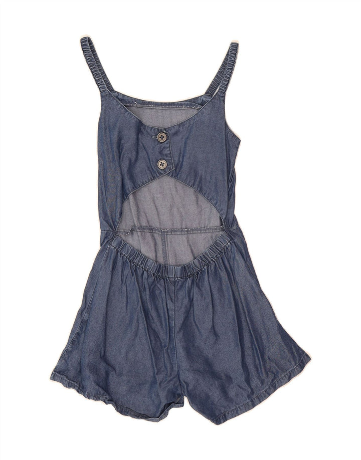 BENETTON Womens Denim Playsuit UK 8 Small Blue Lyocell Vintage Benetton and Second-Hand Benetton from Messina Hembry 
