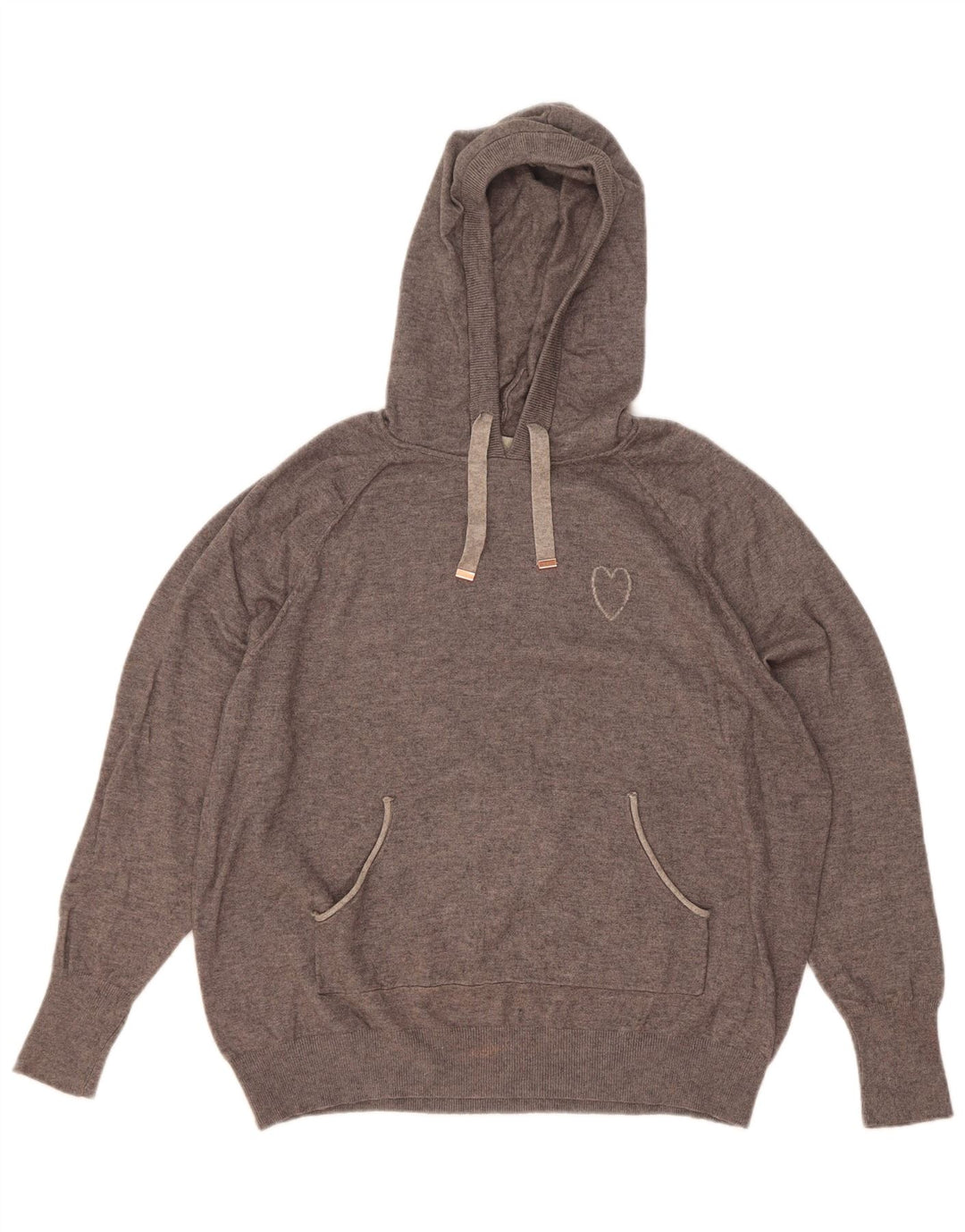 Maglione con cappuccio da donna Oasis UK 14 Viscosa screziata grigio medio