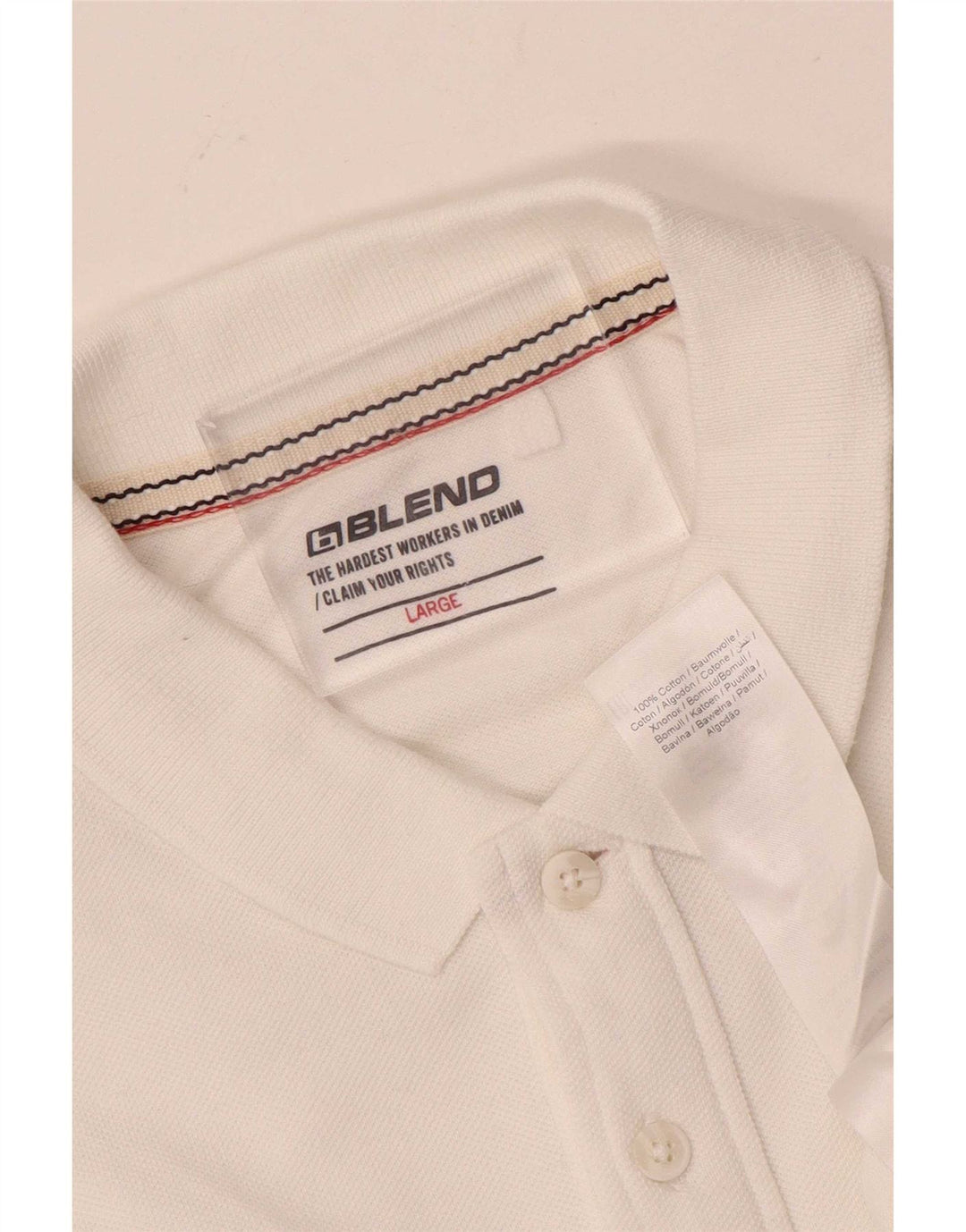 Polo da uomo in misto cotone a righe grandi bianche