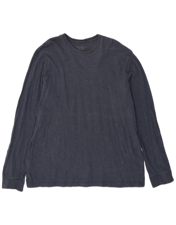 Eddie Bauer Top alto da uomo a maniche lunghe XL in cotone blu navy