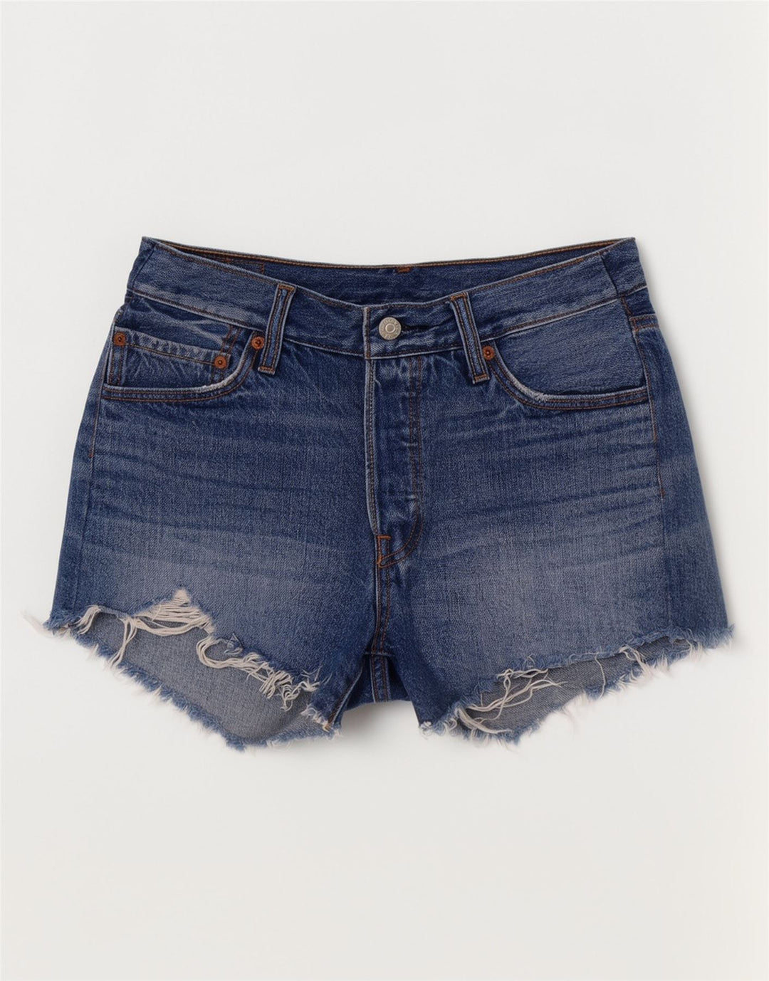 Pantaloncini di jeans Levi's 501 da donna W28 cotone blu medio