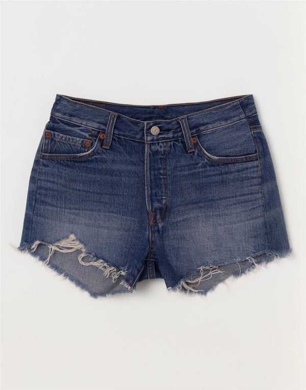 Pantaloncini di jeans Levi's 501 da donna W28 cotone blu medio