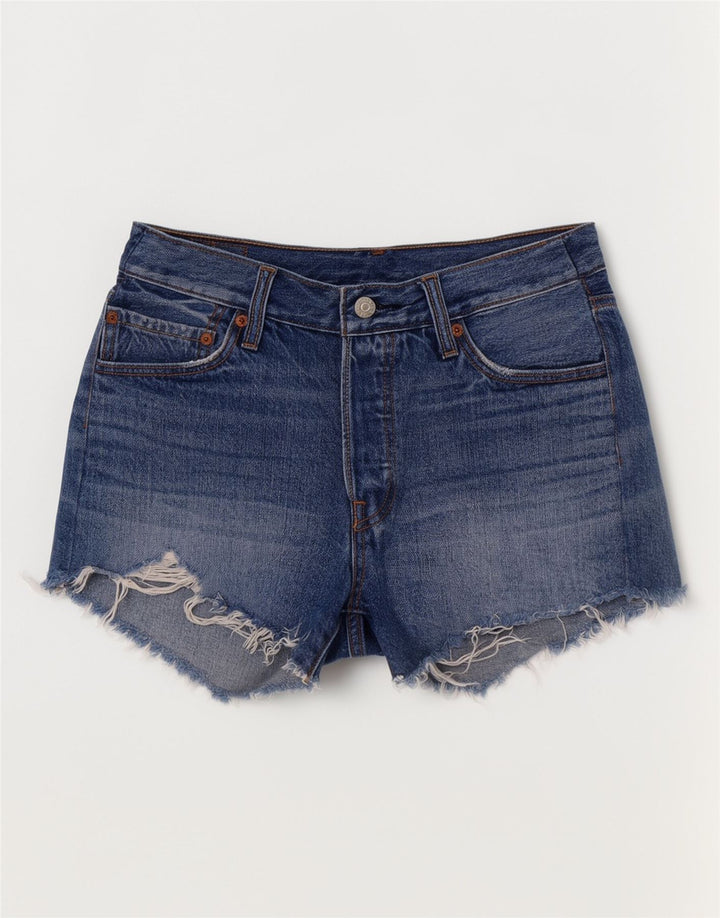 Pantaloncini di jeans Levi's 501 da donna W28 cotone blu medio