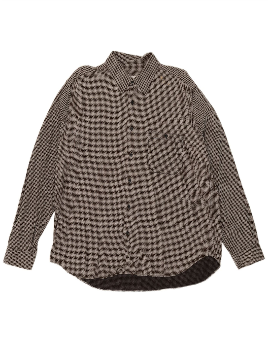 Camicia Vintage Uomo Large in Viscosa Pied De Poule Grigia