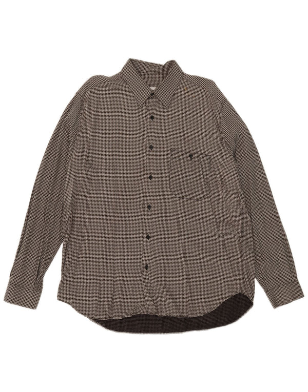 Camicia Vintage Uomo Large in Viscosa Pied De Poule Grigia