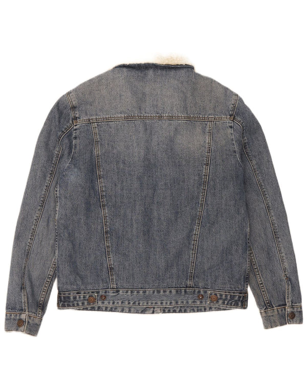 Giacca in denim Sherpa da donna Topshop UK 8 piccolo cotone blu
