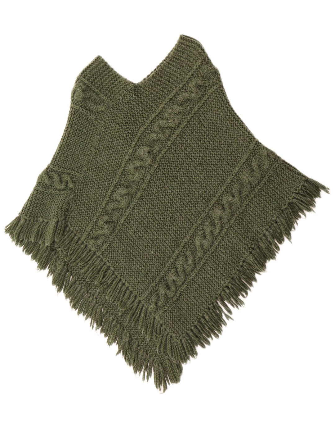 Maglione poncho vintage da donna UK 12 verde medio
