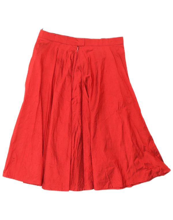 Gonna svasata midi a vita alta da donna vintage IT 40 piccola W26 rossa