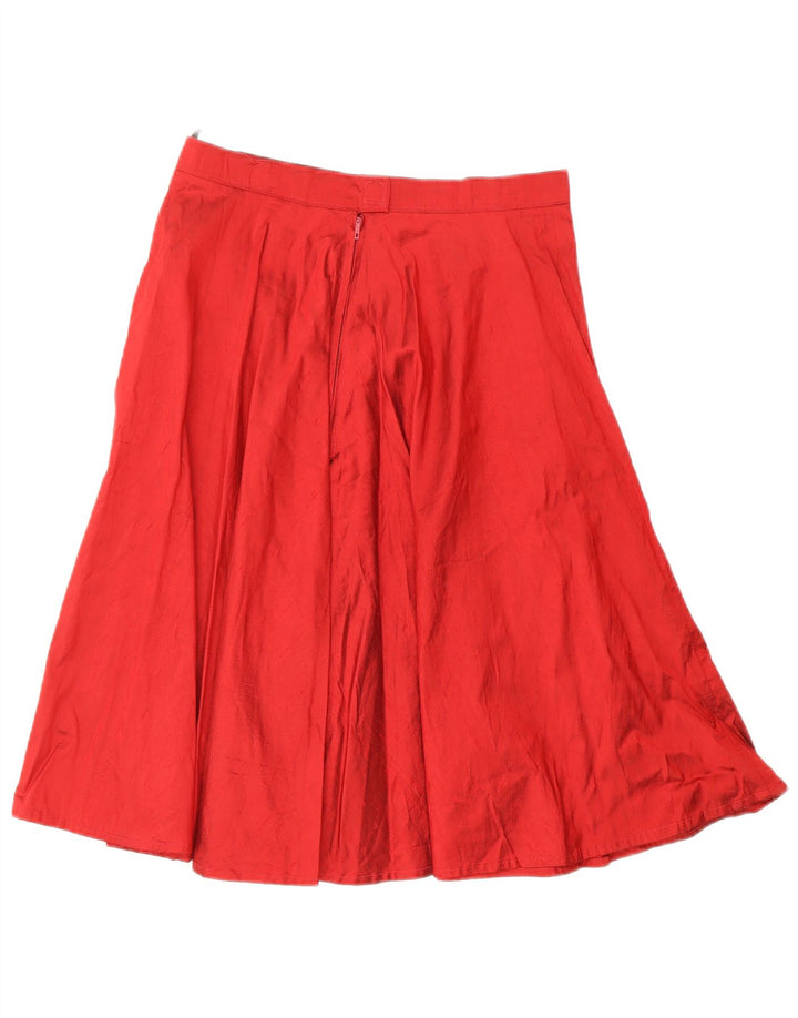Gonna svasata midi a vita alta da donna vintage IT 40 piccola W26 rossa
