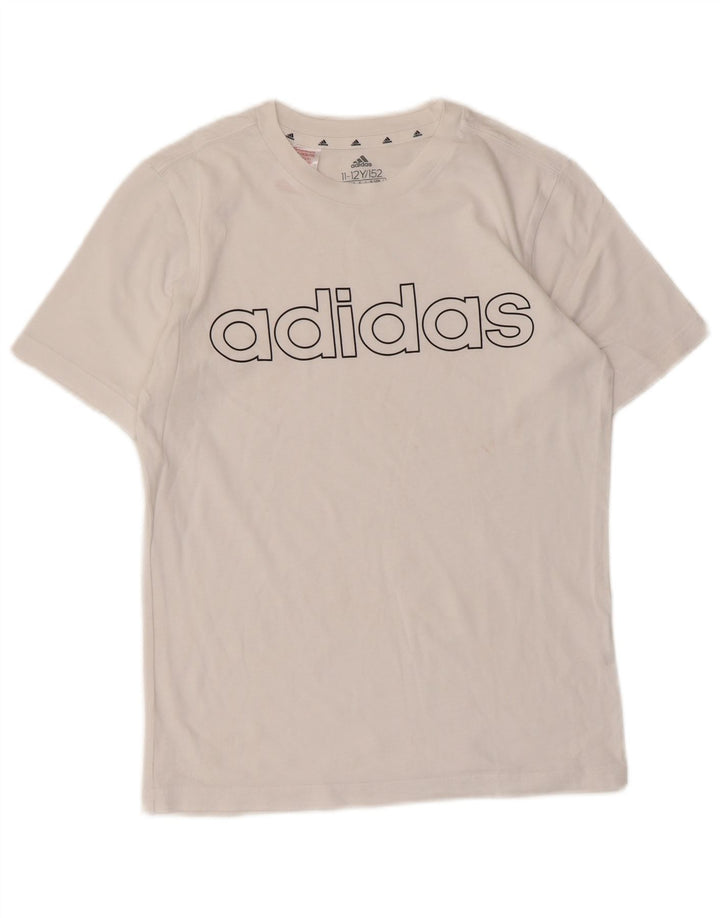 Maglietta grafica Adidas da ragazzo, 11-12 anni, bianca