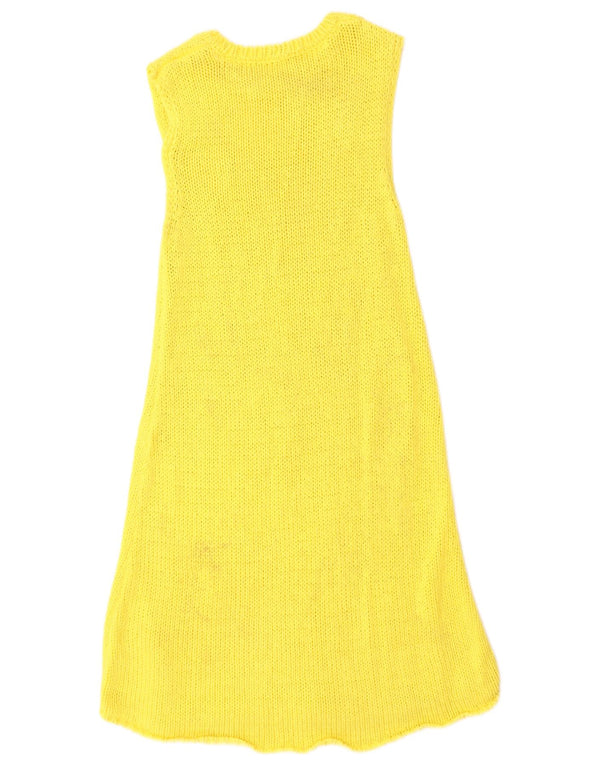 Abito maglione in maglia senza maniche da donna Zara UK 10 piccolo in cotone giallo