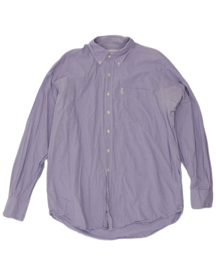 Camicia da uomo Hackett XL in cotone a quadretti blu