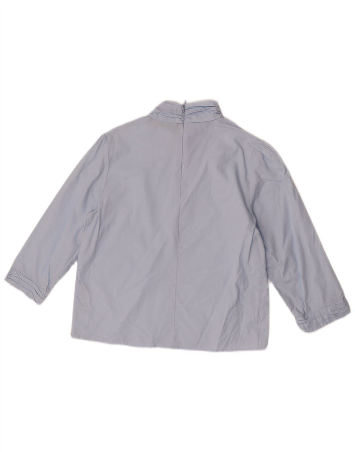 Top Zara da donna con maniche a 3/4, taglia UK 14, cotone blu medio