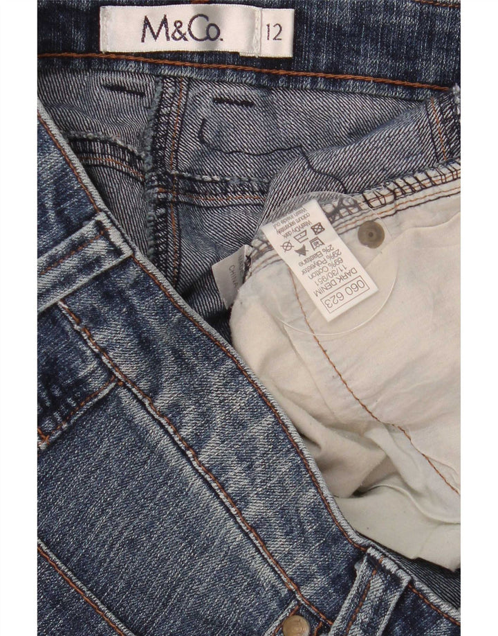 Pantaloncini di jeans da donna M&Co UK 12 medi W32 cotone blu