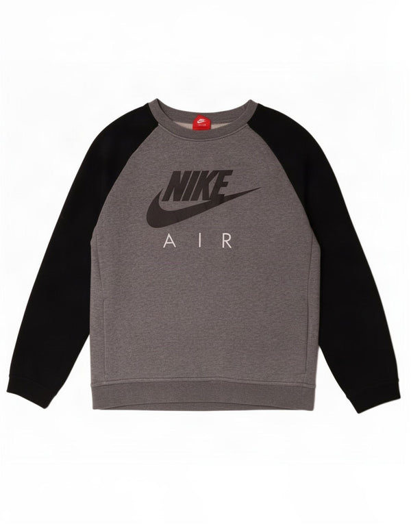 Felpa Nike Air Graphic da uomo, piccola, in cotone grigio