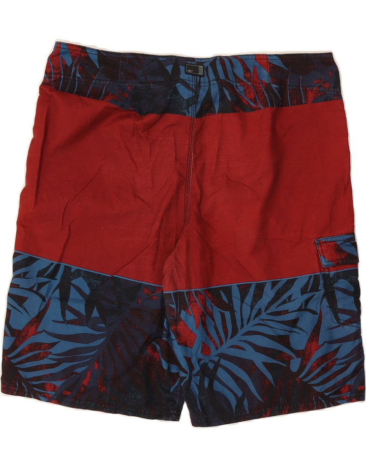 O'NEILL Mens Swimming Shorts Large Red Floral Polyester Vintage O'Neill and Second-Hand O'Neill from Messina Hembry 
