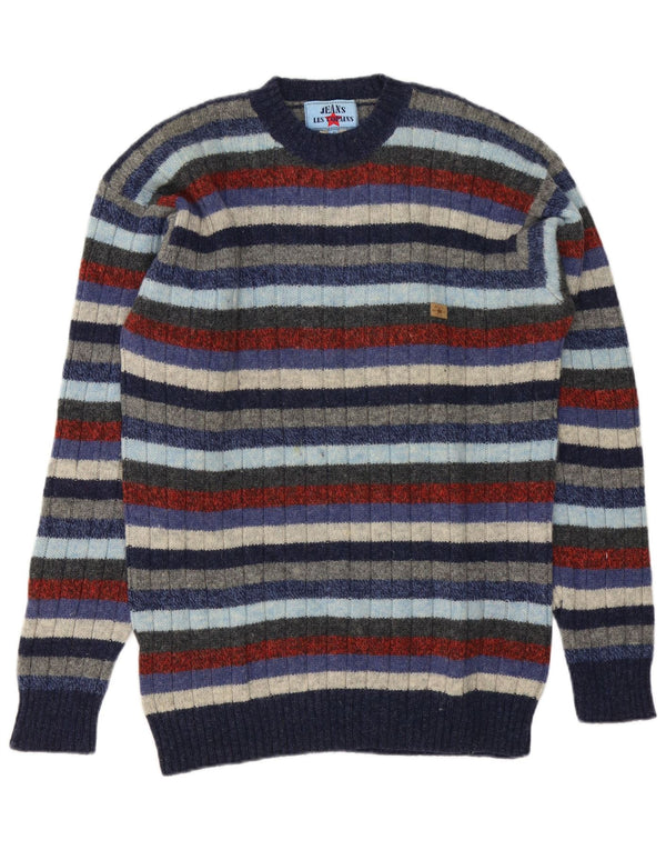 Maglione maglione girocollo da uomo Les Copains IT 46 piccolo a righe multicolore