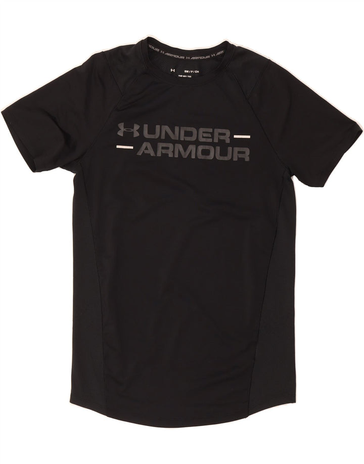 UNDER ARMOUR Mens Graphic T-Shirt Top Small Black Vintage Under Armour and Second-Hand Under Armour from Messina Hembry 