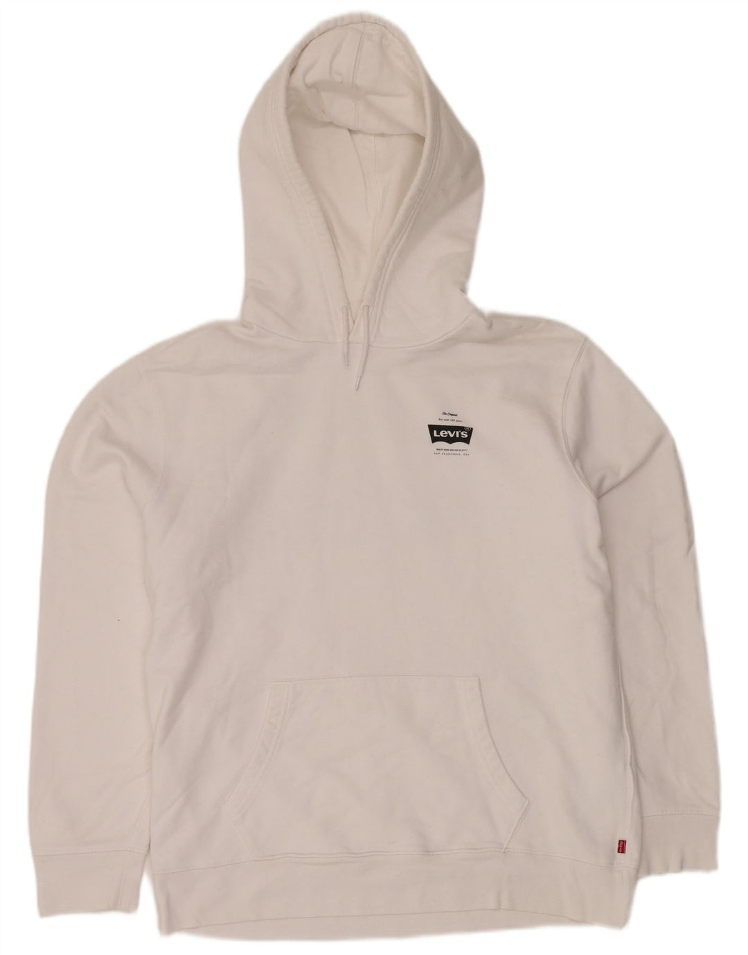 Maglione con cappuccio grafico da uomo LEVI'S grande in cotone bianco