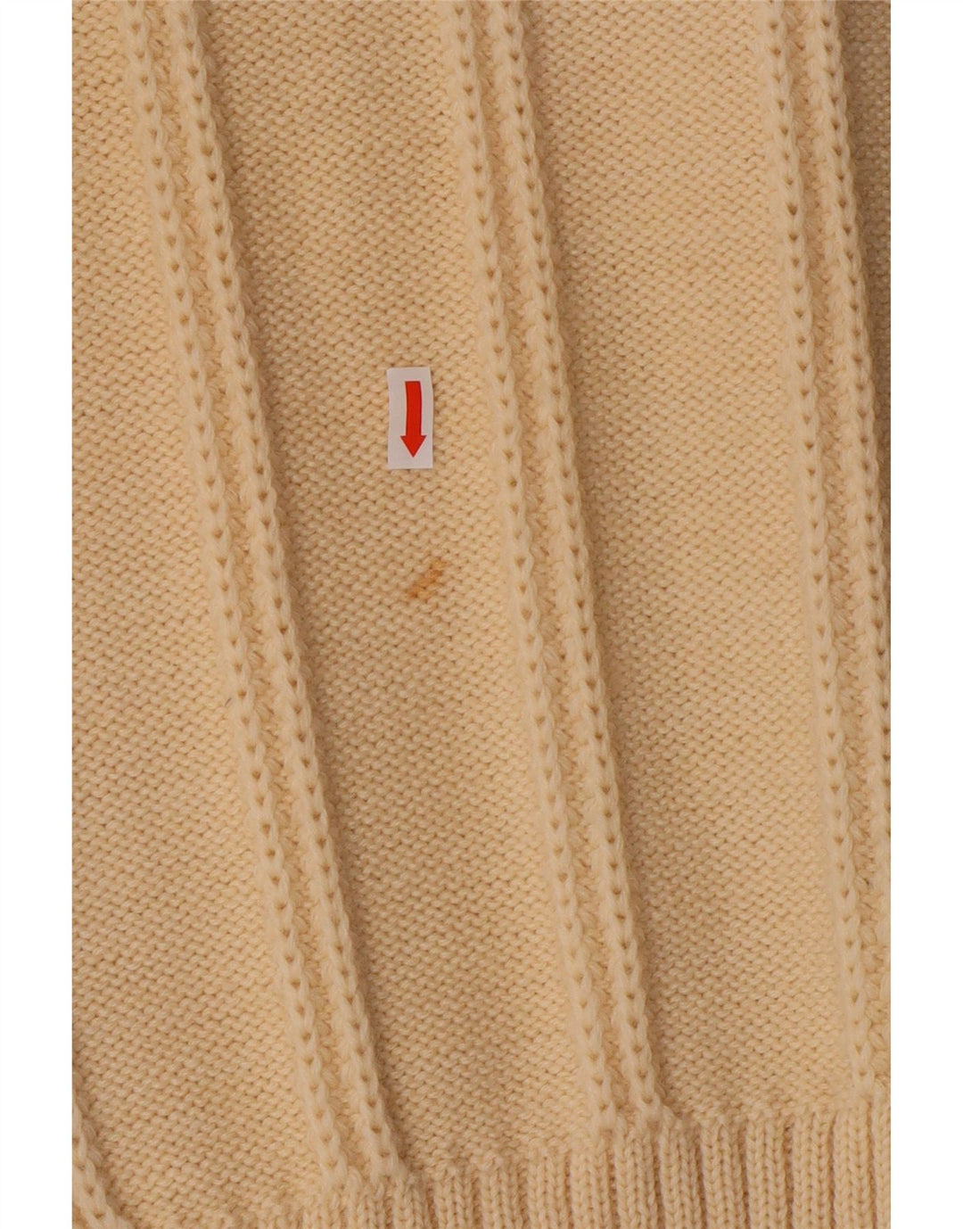 Maglione cardigan da donna vintage UK 12 lana bianco sporco medio