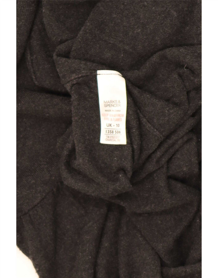 Maglione cardigan lungo da donna Marks & Spencer UK 10 piccolo in viscosa grigia