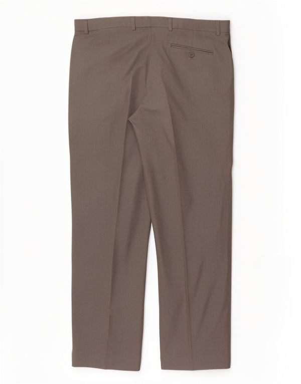 Pantaloni da abito con pegging da uomo Marks & Spencer W36 L31 poliestere grigio