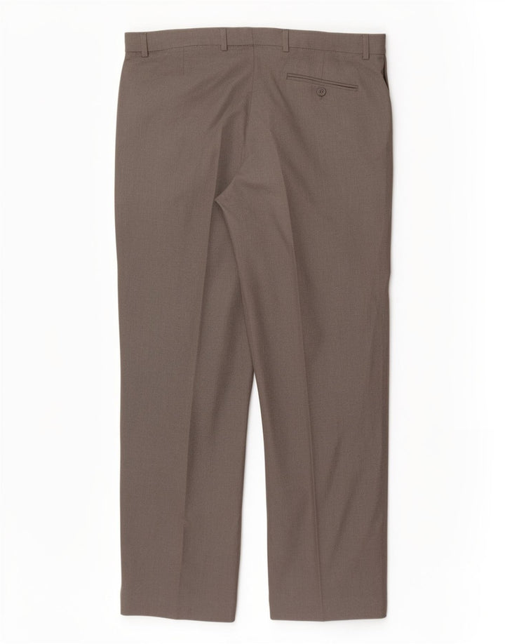 Pantaloni da abito con pegging da uomo Marks & Spencer W36 L31 poliestere grigio