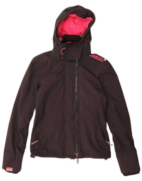 Giacca a vento con cappuccio da donna Superdry Windcheater UK 10 Small Nera