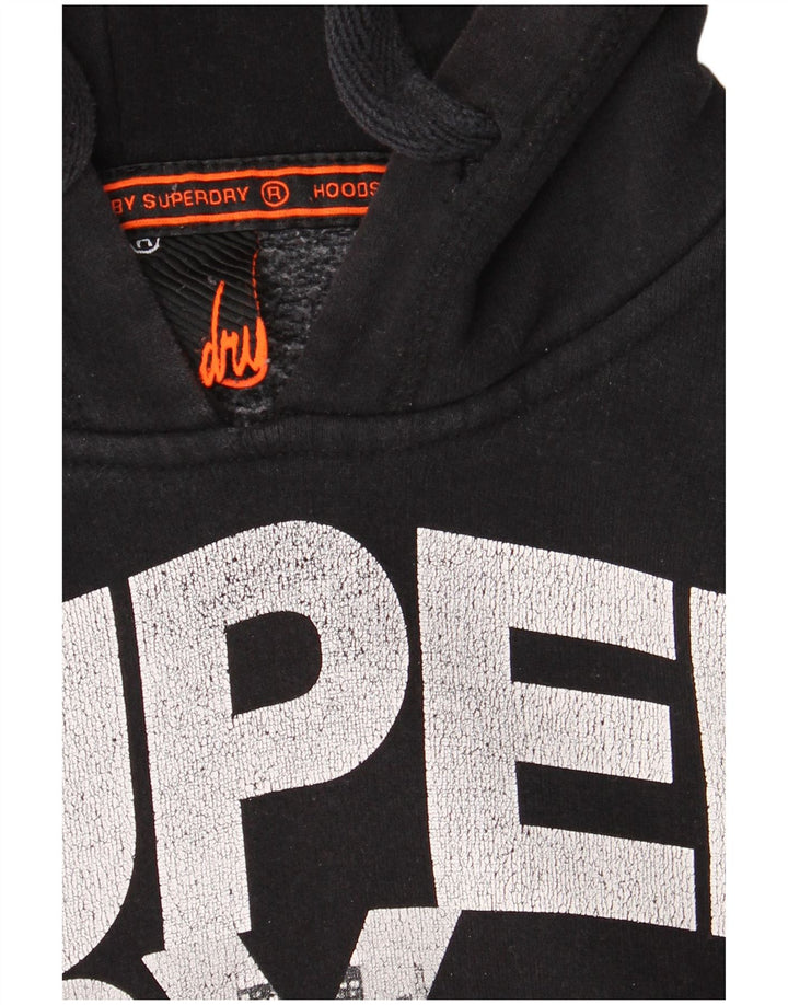 Maglione con cappuccio grafico da uomo Superdry in cotone nero medio