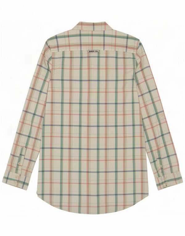 Camicia da donna Superdry UK 12 Medium White Check Cotton