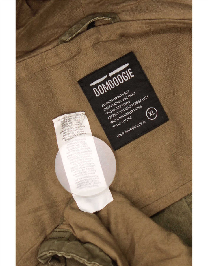 Bomboogie Giacca Parka da uomo con cappuccio UK 42 XL Cotone kaki