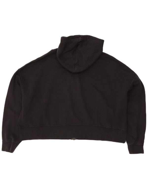 Felpa con cappuccio e zip corta oversize da donna Nike UK 18 XL cotone nero sportivo