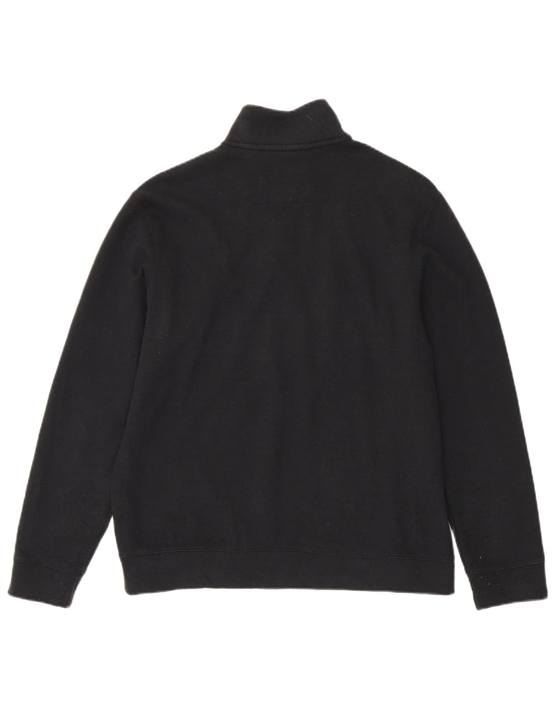 Chaps Donna Felpa con Collo con Zip Maglione UK 16 Grande Cotone Nero