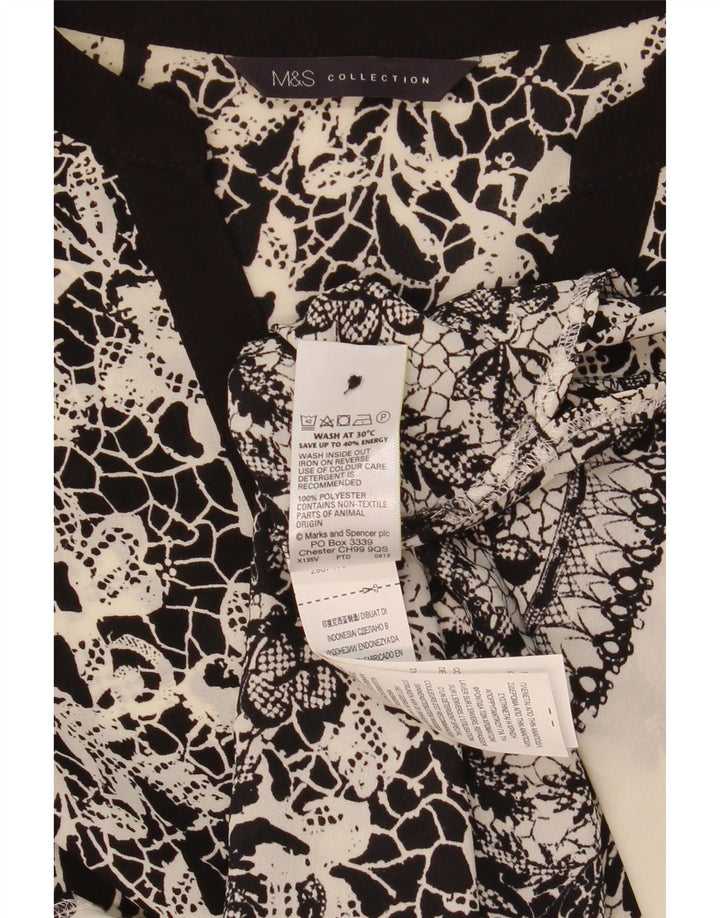 Camicetta camicia da donna Marks & Spencer UK 20 2XL Poliestere floreale nero