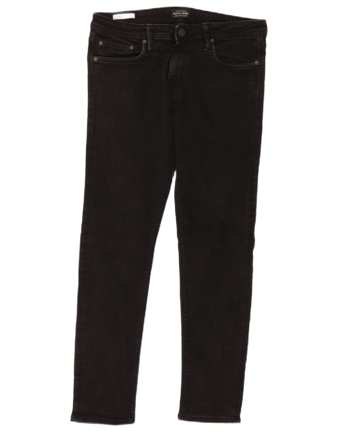 Jack & Jones Uomo GLENN Slim Jeans W32 L30 Cotone Nero