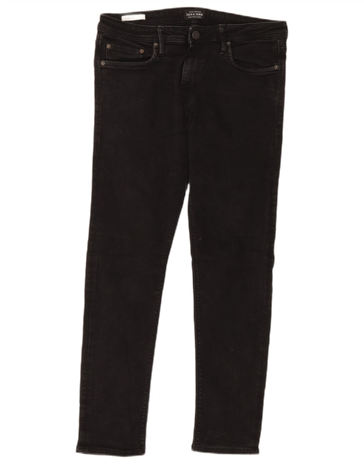 Jack & Jones Uomo GLENN Slim Jeans W32 L30 Cotone Nero
