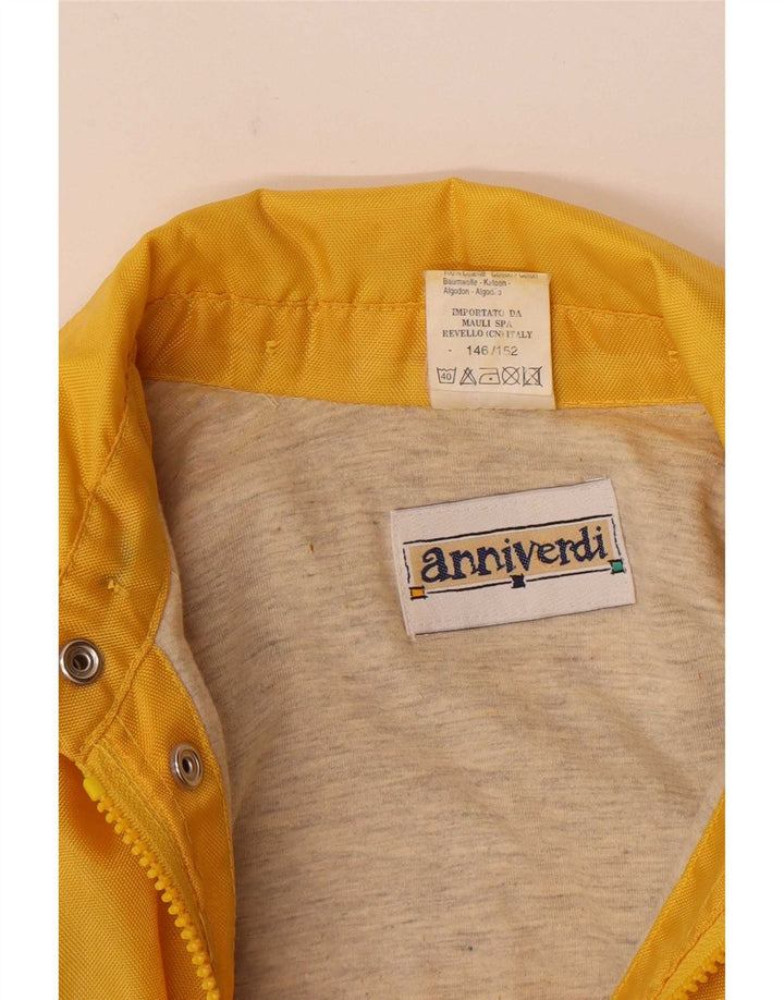 Giacca antipioggia vintage da ragazzo vestibilità ampia 11-12 anni in poliammide gialla