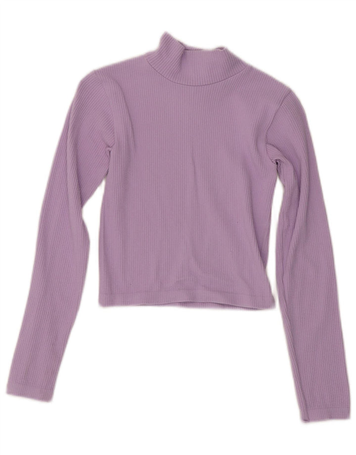 Top corto da donna Zara a maniche lunghe UK 10 piccolo viola