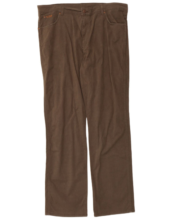 Pantaloni casual dritti da uomo Wrangler W40 L33 Beige a spina di pesce
