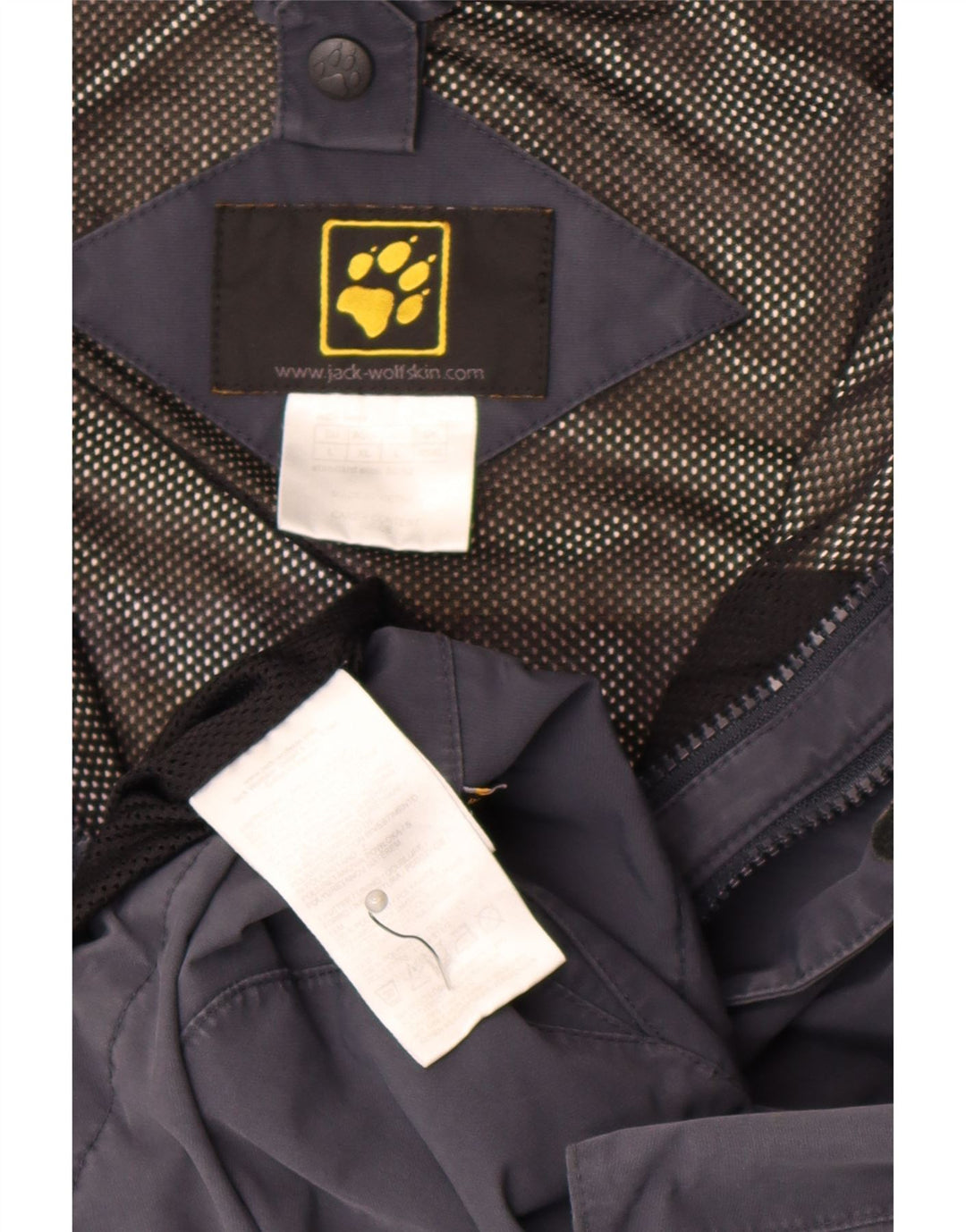 Giacca antipioggia con cappuccio da uomo Jack Wolfskin UK 40/42 Large Blu Navy in poliammide