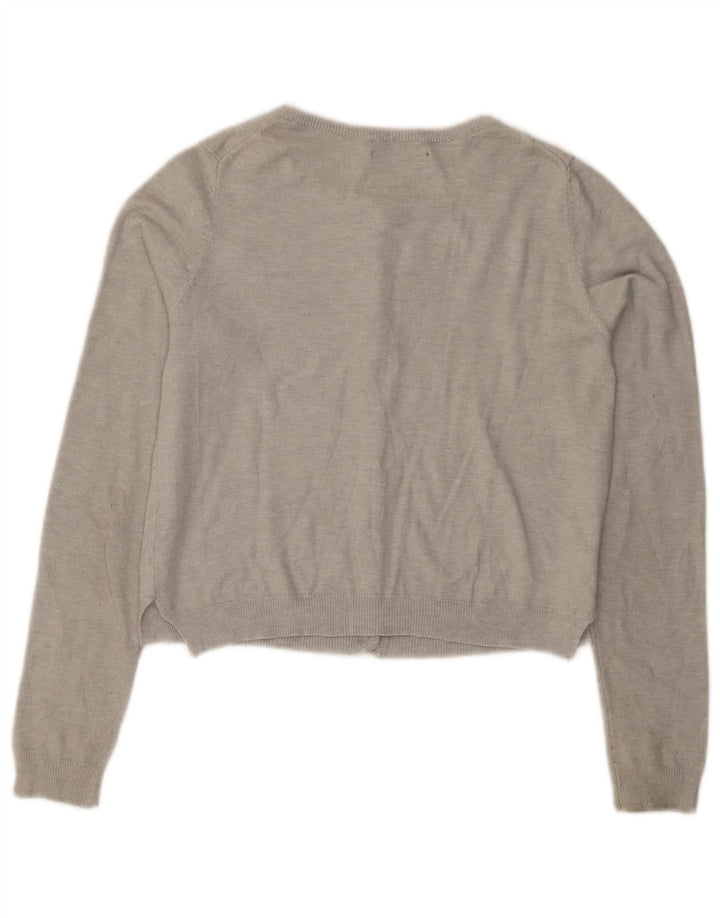 Maglione cardigan corto da donna Zara UK 12 Grigio medio