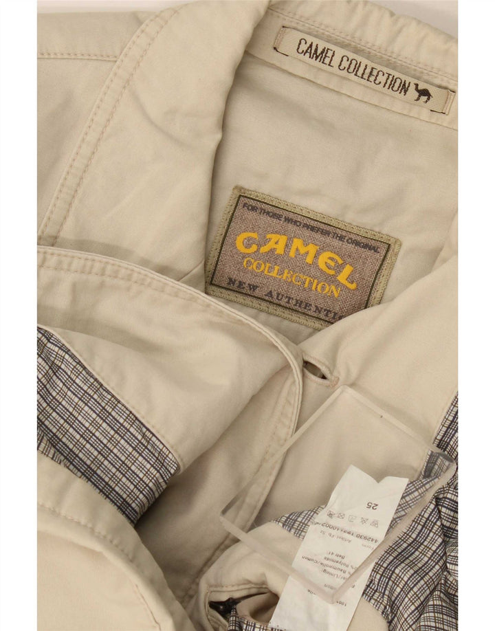 Giacca blazer a 3 bottoni da uomo Camel Active UK 40 grande cotone beige