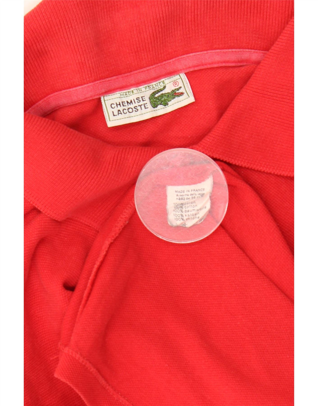 Polo da uomo a maniche lunghe Lacoste taglia 4, cotone rosso medio