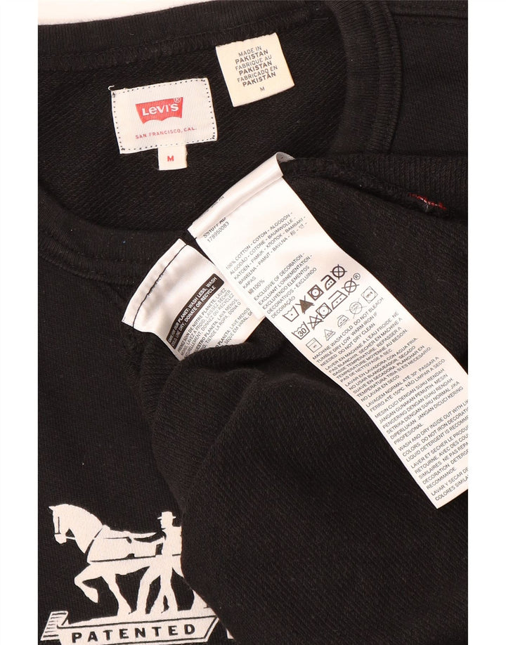 Levi's Felpa grafica da uomo in cotone nero medio
