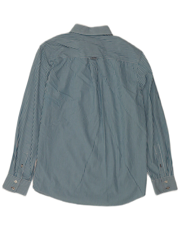 Crew Clothing Mens Classic Fit Shirt Medium Blue Pinstripe Cotton
