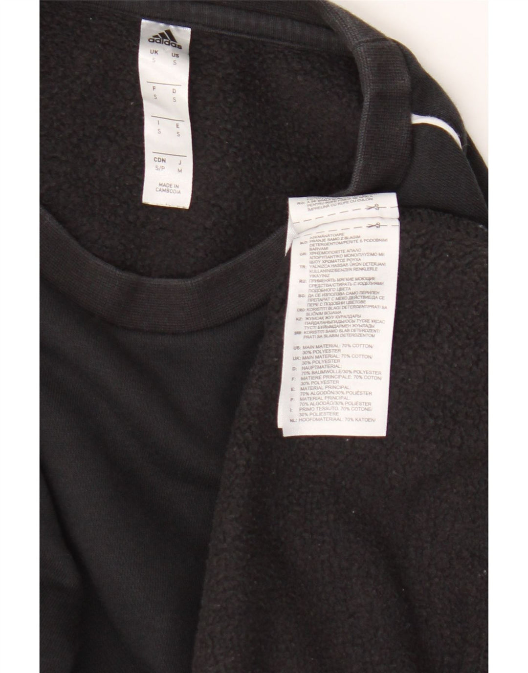 Felpa Adidas Uomo Maglione Piccolo Cotone Nero