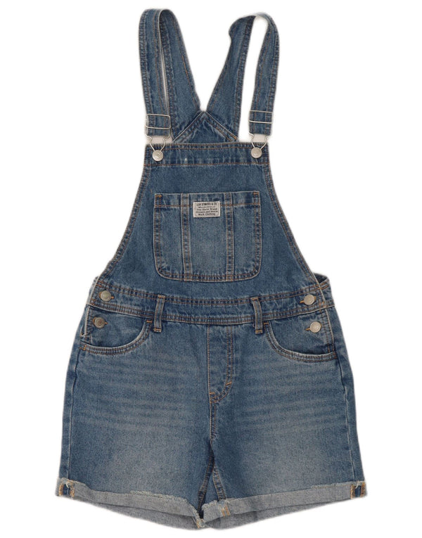 Salopette Jeans Bambina Levi's 13-14 Anni W28 Blu Cotone