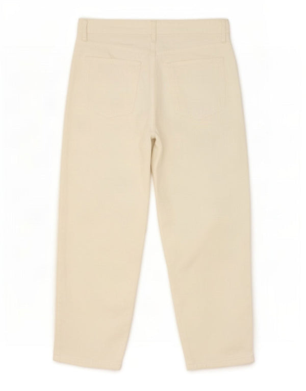 Jeans Zara da donna a vita alta vestibilità ampia EU 42 Large W32 L28 cotone bianco sporco